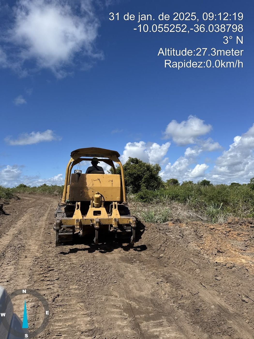 Trator de esteira em limpeza de terreno